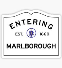 Entering Marlborough Massachusetts - Road Sign Sticker