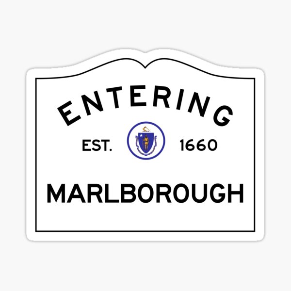 Entering Marlborough Massachusetts - Road Sign Sticker