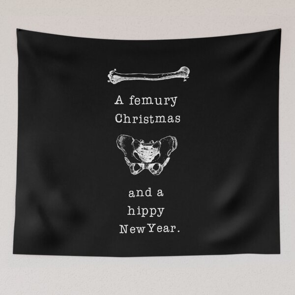 Item preview, A Femury Christmas And A Hippy New Year Human Hip Pelvis and Leg Bone Anatomy Medical Humor Nursing Skeletal Puns Funny Christmas Gift for Science Teachers Students Nerds Geeks designed and sold by ArtistryPrint.