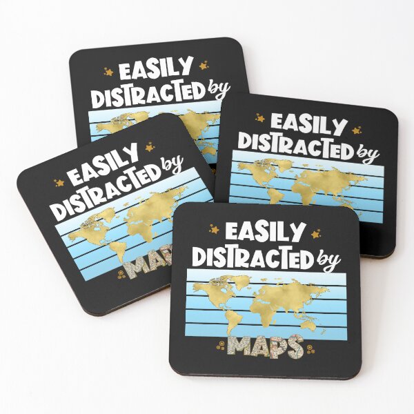 Item preview, Easily Distracted Maps Geography Cartography Lovers  designed and sold by Nzgiftsandmore.