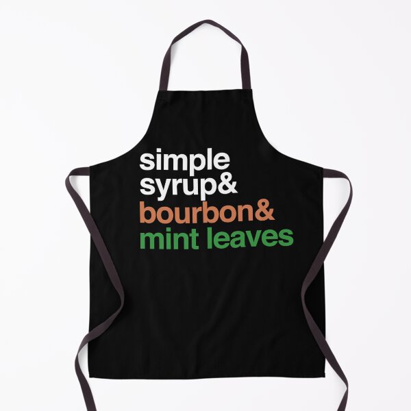 Item preview, Deconstructed Mint Julep: simple syrup & bourbon & mint leaves (list of cocktail ingredients in true-to-life colors) designed and sold by Ofeefee.