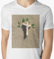 Cross in the Sand with Sea Glass Men's V-Neck T-Shirt