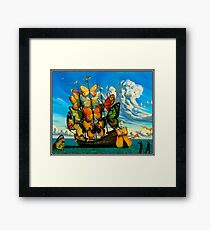 BUTTERFLY SHIP : Vintage Surreal Abstract Fantasy Print Framed Print