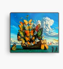 BUTTERFLY SHIP : Vintage Surreal Abstract Fantasy Print Metal Print