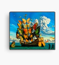 BUTTERFLY SHIP : Vintage Surreal Abstract Fantasy Print Canvas Print