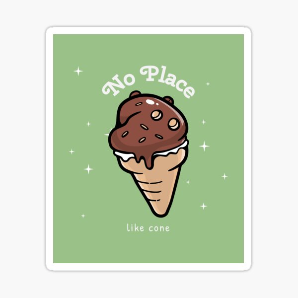 Double scoop ice cream cone with cherry and sprinkles, yum! Sticker for  Sale by StateOfDaisy