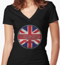 Vintage british motorcycle Women's Fitted V-Neck T-Shirt