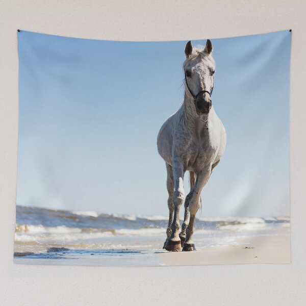 Item preview, White horse walking on the beach  designed and sold by HofTao.