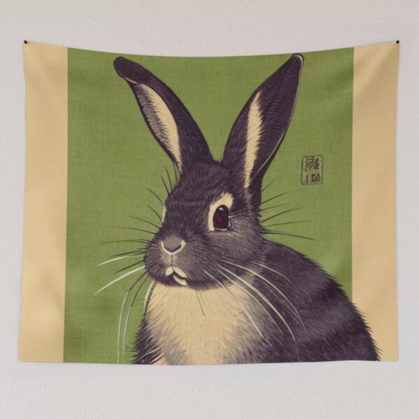 Item preview, Cute Traditional Black Otter Netherland Dwarf Rabbit designed and sold by wigobun.