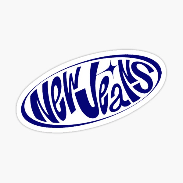 "[NEW JEANS] Blue Logo" Sticker for Sale by ale040504 Redbubble