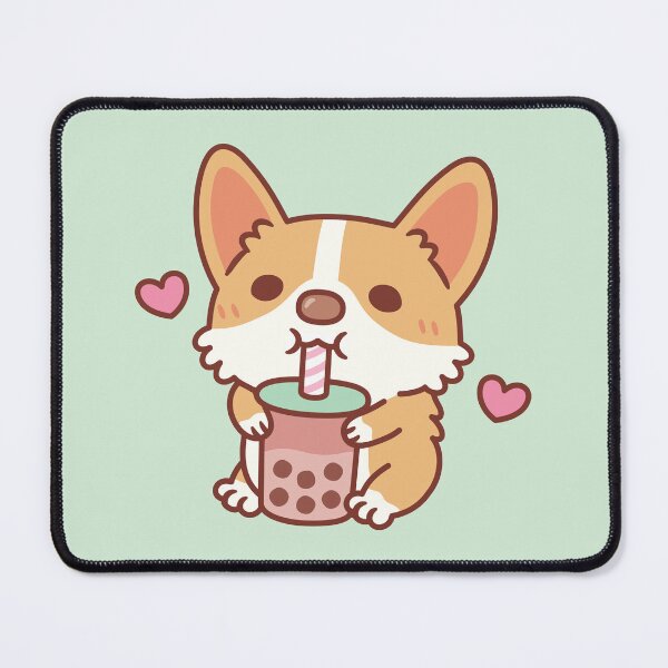 Item preview, Cute Corgi Loves Drinking Bubble Tea designed and sold by rustydoodle.