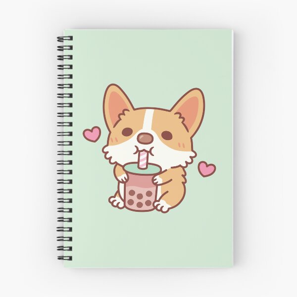 Item preview, Cute Corgi Loves Drinking Bubble Tea designed and sold by rustydoodle.
