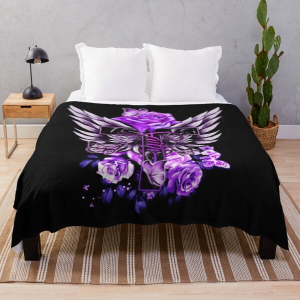 Item preview, Rose Flower Wings Butterfly Faith Cross Purple - Jesus Lover T Shirt designed and sold by Blue-Rechard.
