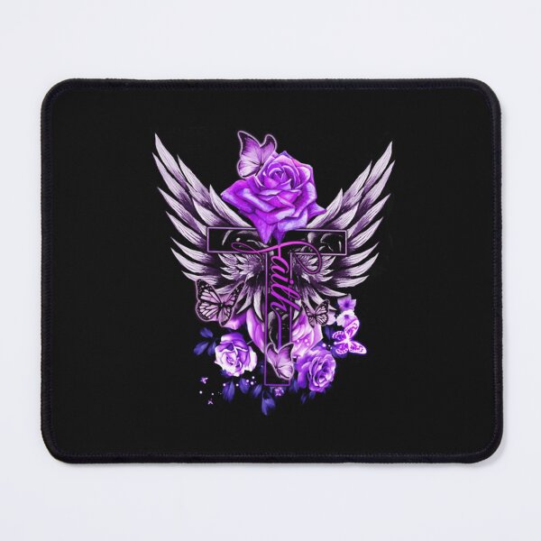 Item preview, Rose Flower Wings Butterfly Faith Cross Purple - Jesus Lover T Shirt designed and sold by Blue-Rechard.