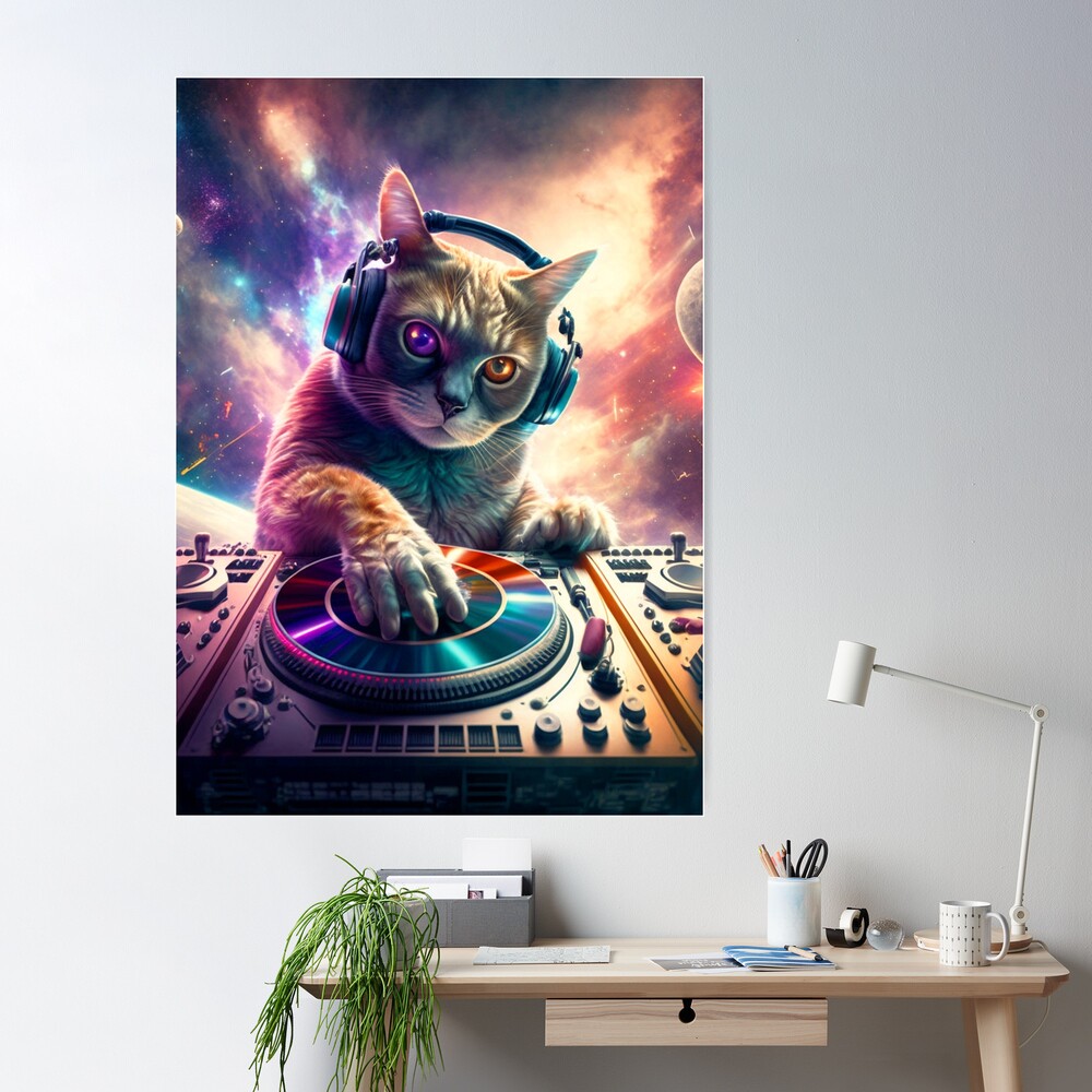 Cat DJ Party  Poster for Sale by Arteresting