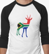 Flag Springbok of South Africa Men's Baseball ¾ T-Shirt