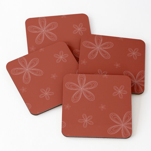 Item preview, Lined White Flowers - Red designed and sold by Lorelle Gifts.