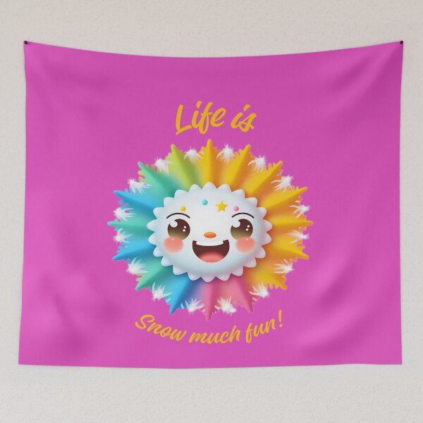 Item preview, "Life Is Snow Much Fun!" (Text Tee Design/"The Happy Snowflake"!) designed and sold by CherNikDesigns.