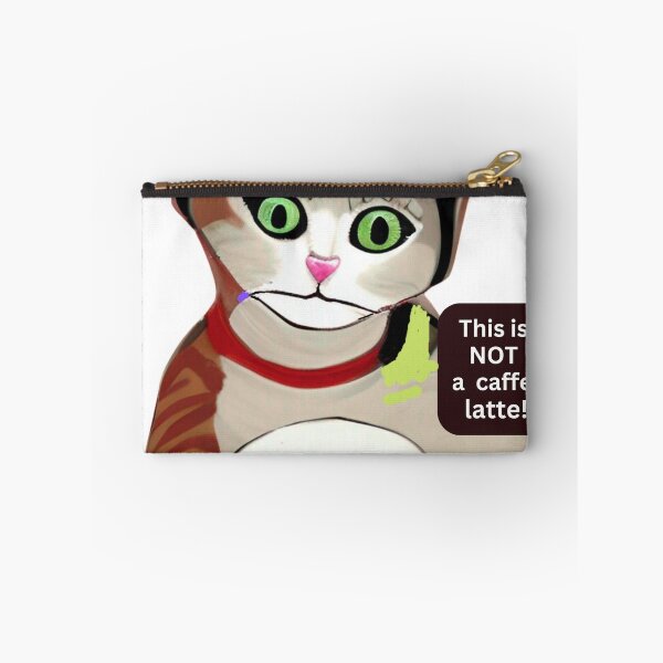 Item preview, Funny, irritated cat with coffee cup wall art. Cartoon cat wall decor as prints, on canvas, or large posters. Cat wall art decor for your living room or bedroom. Choice of print sizes. designed and sold by JoelsCorner.