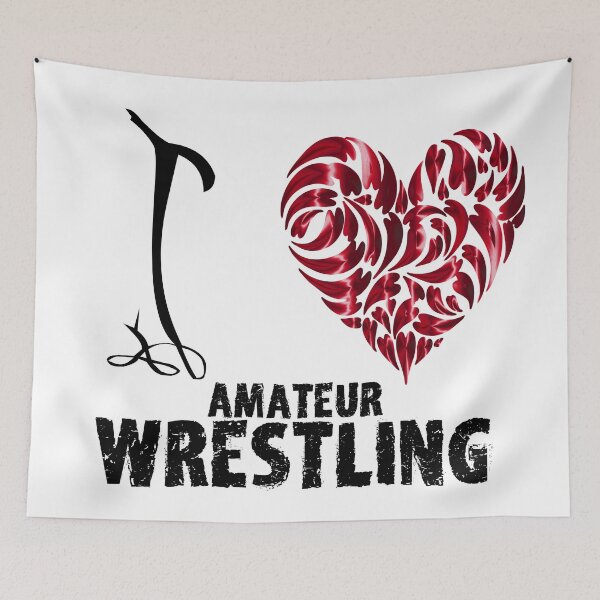 Artikelvorschau, Amateur Wrestling T Shirt Design Ich liebe Amateur Wrestling entworfen und verkauft von MartialArtsNerd.