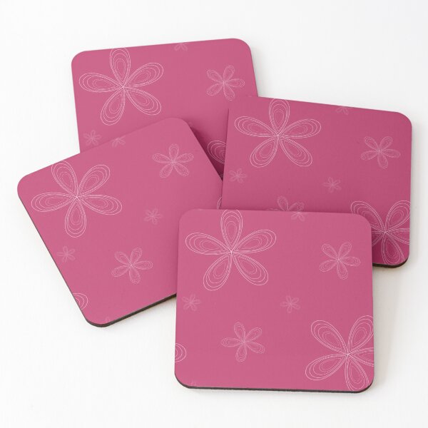 Item preview, Lined White Flowers - Pink designed and sold by Lorelle Gifts.