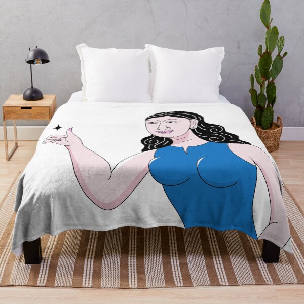 Item preview, Thumbs up hand, black hair girl in blue dress on modern Thai art style. designed and sold by somethinginmy.