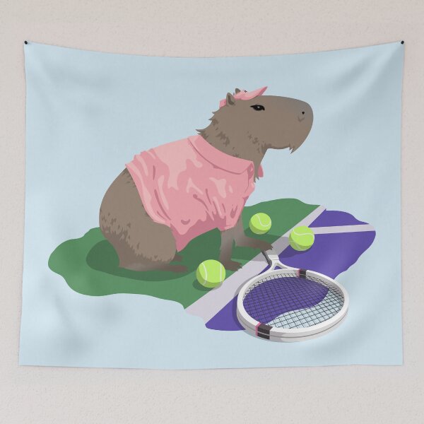 Item preview, Capybara Tennis - Pink designed and sold by Cactus Joe.