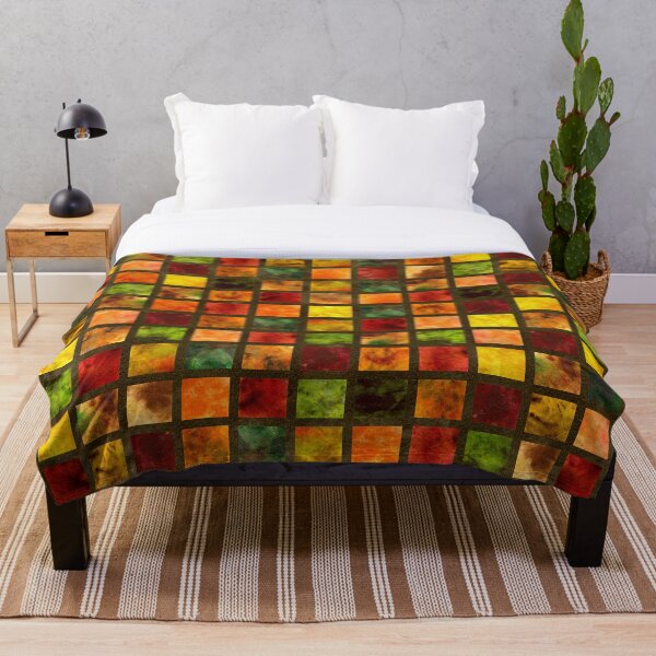 Item preview, AutumnLeaves Brown Quilt designed and sold by TigerTorreArt.