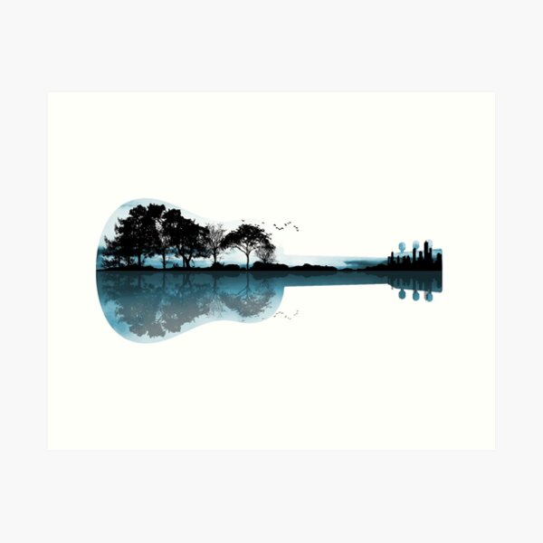 Aperçu de l'œuvre Guitare nature créée et vendue par maryedenoa.