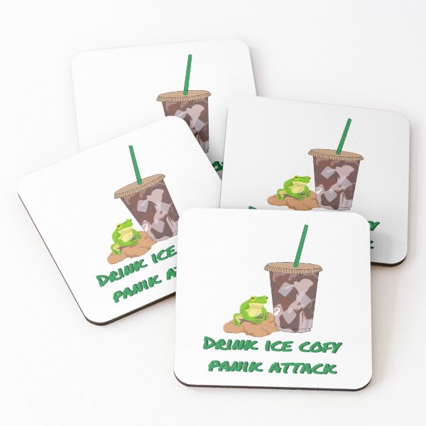 Artikelvorschau, Drink ice cofy frog panikattacke entworfen und verkauft von Artheticsbyamna.