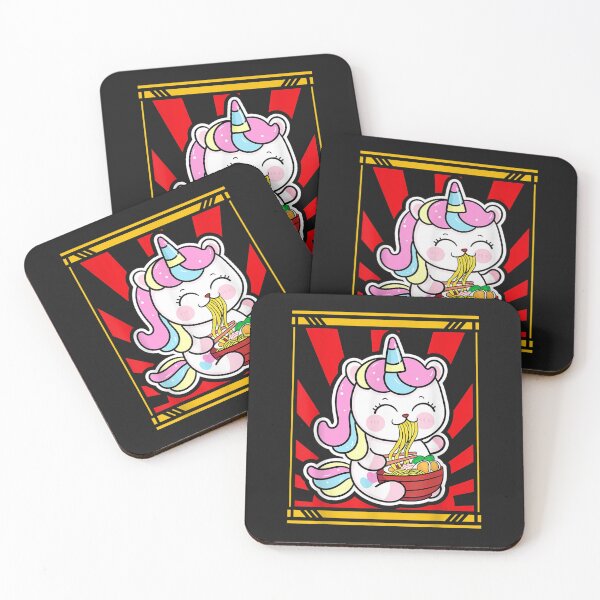 Item preview, Kawaii Japanese Unicorn Eating Ramen Noodles Japanese Food T-Shirt designed and sold by Klaus-Gilbert.