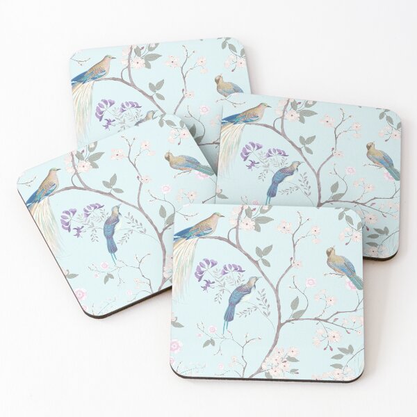 Item preview, Powder Blue Chinoiserie Birds designed and sold by Yunihadi.