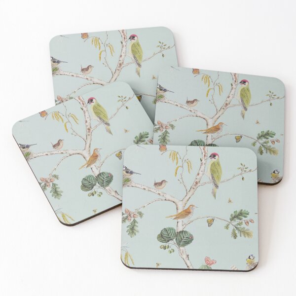 Item preview, Blue green Chinoiserie Birds designed and sold by Yunihadi.