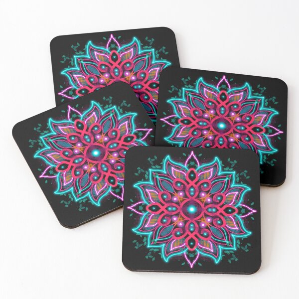 Item preview, Neon Mandala Flower Abstract designed and sold by Chatchot.