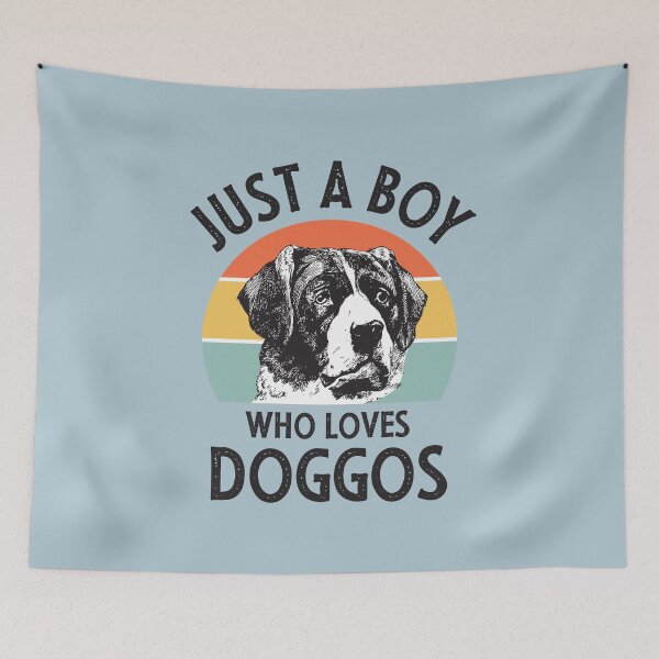 Item preview, Just a Boy who loves Doggos Vintage Statement Multi Color designed and sold by Osh Sales.