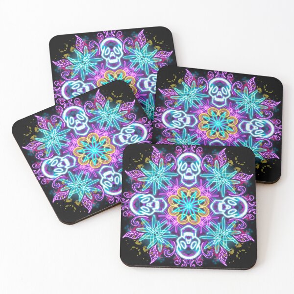 Item preview, Neon Mandala Flower Abstract designed and sold by Chatchot.