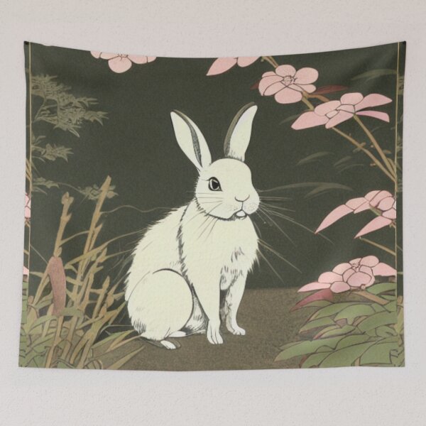 Item preview, Cute White Mini Rex Rabbit Fluffy Animal designed and sold by wigobun.