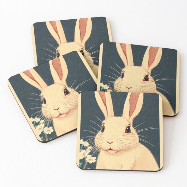 Item preview, Cute White Mini Rex Rabbit Beautiful and Vintage Bunny of American designed and sold by wigobun.