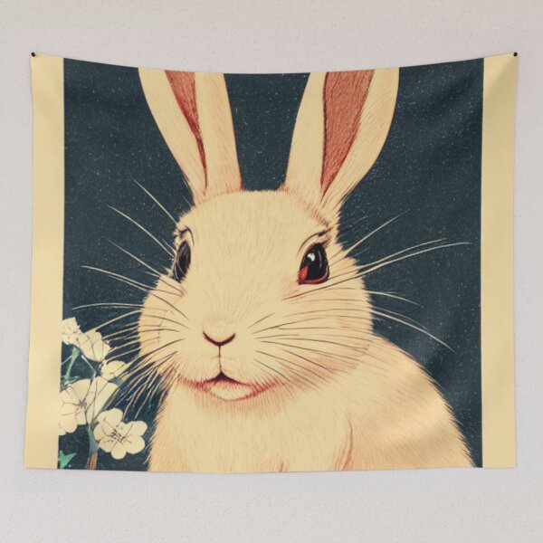 Item preview, Cute White Mini Rex Rabbit Beautiful and Vintage Bunny of American designed and sold by wigobun.