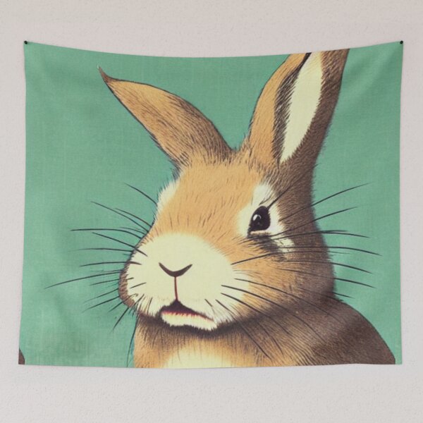 Item preview, Funny Mini Rex Rabbit with Furry Face designed and sold by wigobun.