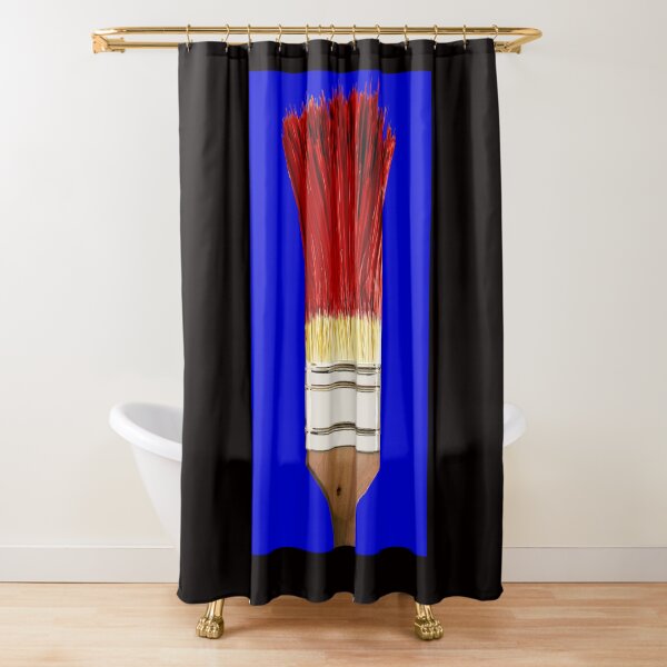 Item preview, Paintbrush with red paint on a blue background designed and sold by Jürgen Wiesler.