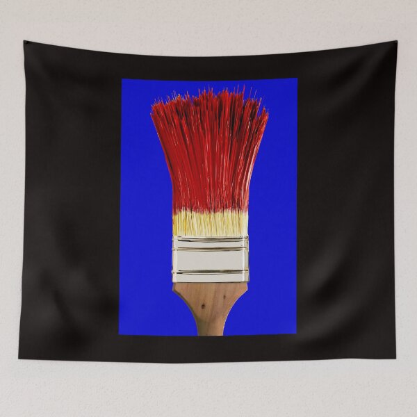 Item preview, Paintbrush with red paint on a blue background designed and sold by Jürgen Wiesler.