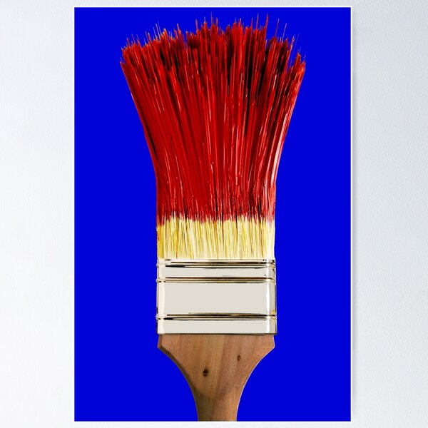 Item preview, Paintbrush with red paint on a blue background designed and sold by Jürgen Wiesler.