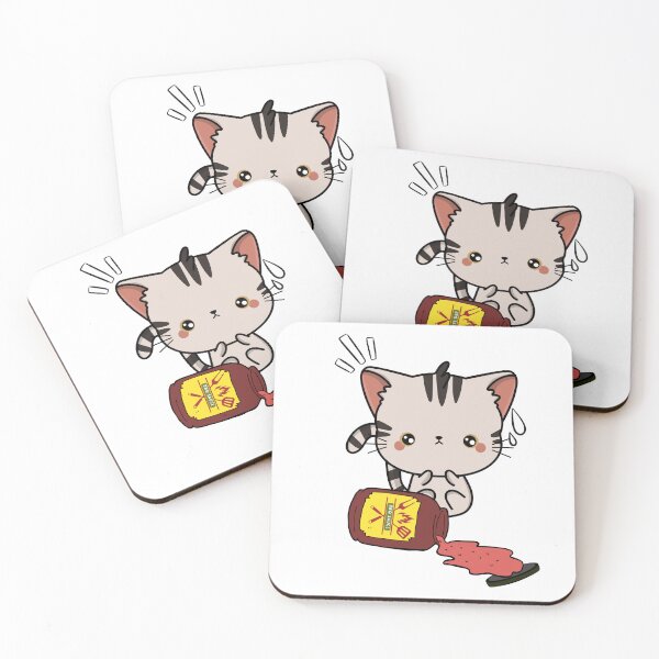 Item preview, Cute Tabby Cat Spilled BBQ Sauce designed and sold by Pet Station.