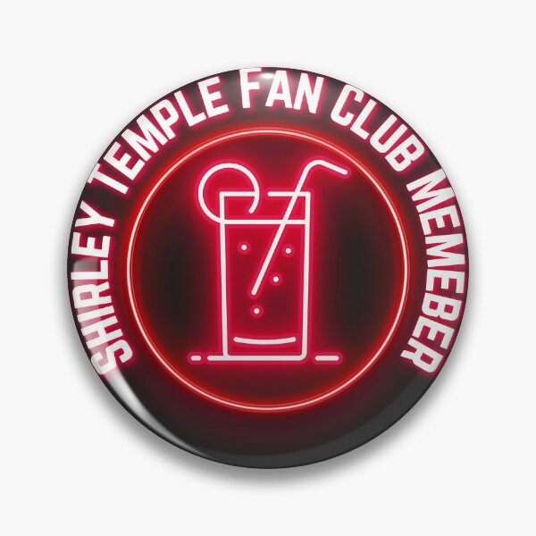 Item preview, Neon Red Shirley Temple Fan Club Badge designed and sold by Pink Ribbon.