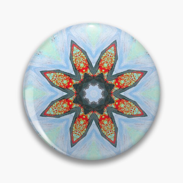 Item preview, Abstract Flower In Red Orange On Blue And Green Background designed and sold by KeksWorkroom.