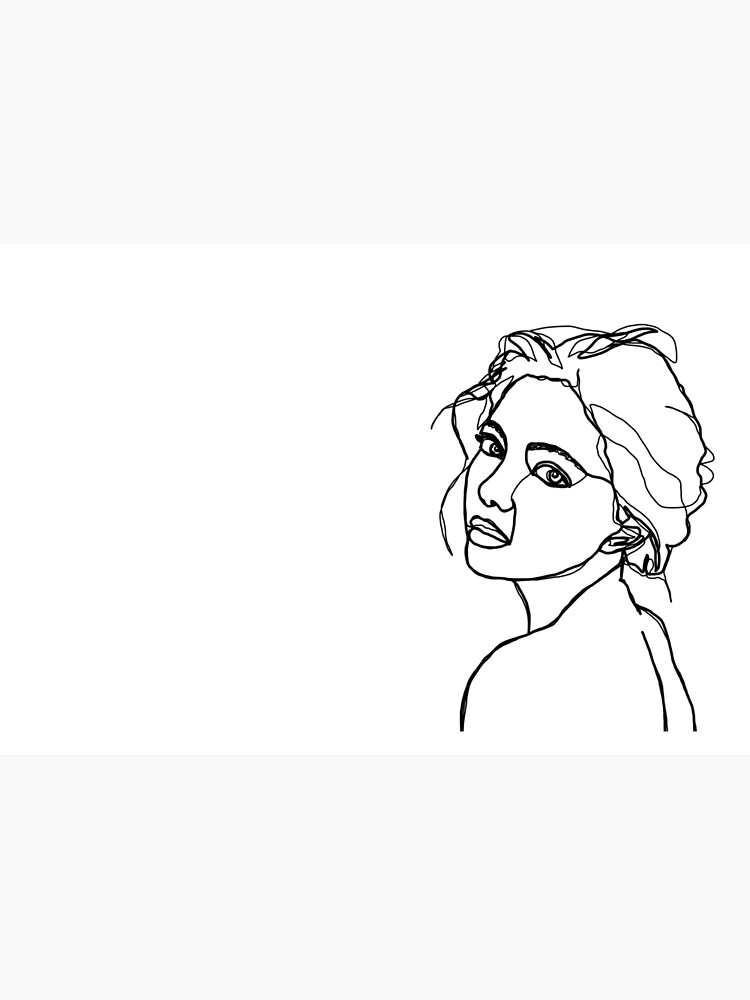 Woman's face line drawing - Adena by TheColourStudy