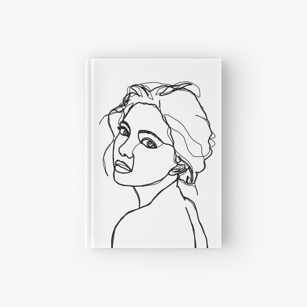 Woman's face line drawing - Adena Hardcover Journal