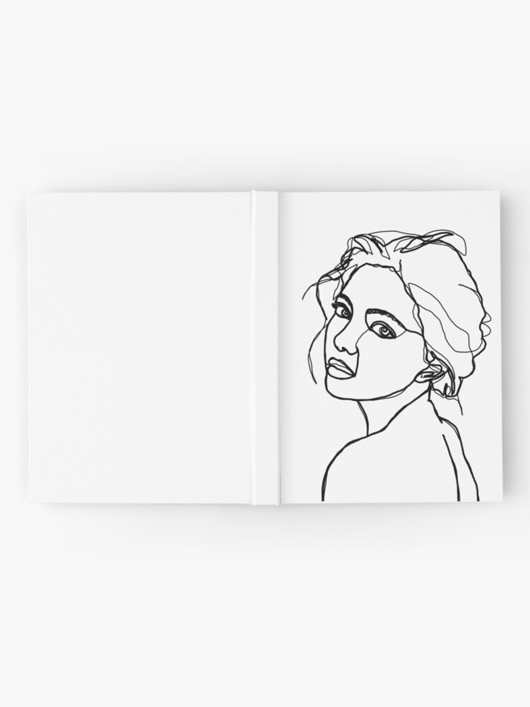 Alternate view of Woman's face line drawing - Adena Hardcover Journal