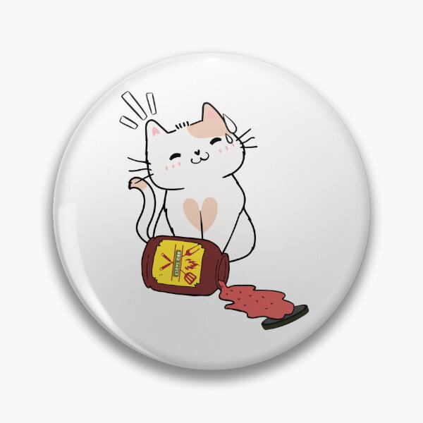 Item preview, Cute White Cat Spilled bbq sauce designed and sold by Pet Station.